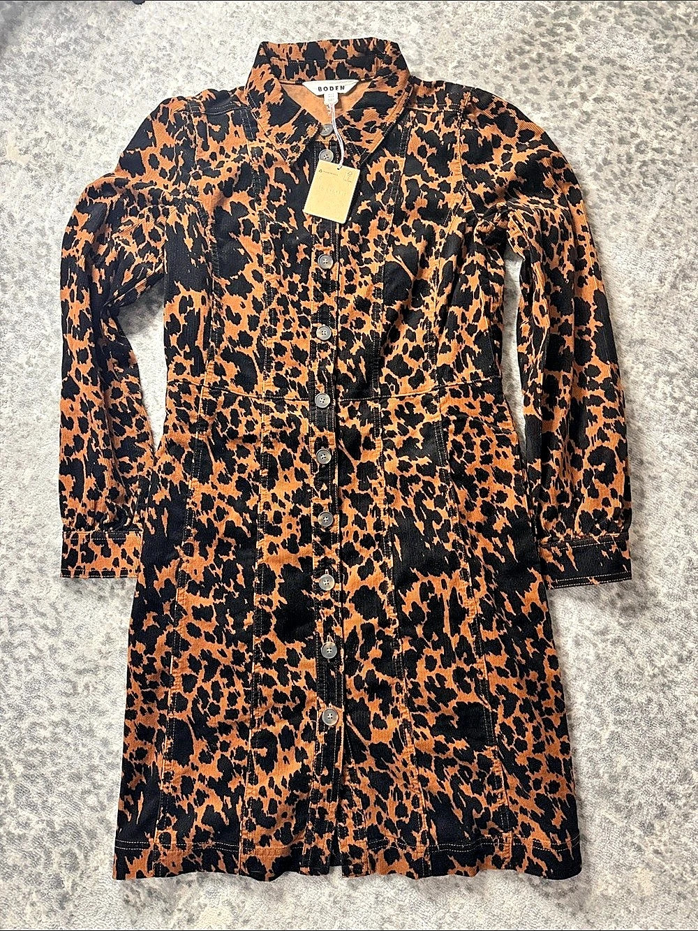 Boden Rhoda Cord Short Dress Animal Print Mini Dress